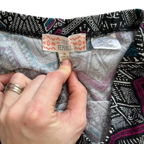 Pink Republic Blue Boho Chevron Print Leggings S - Picture 3 of 3